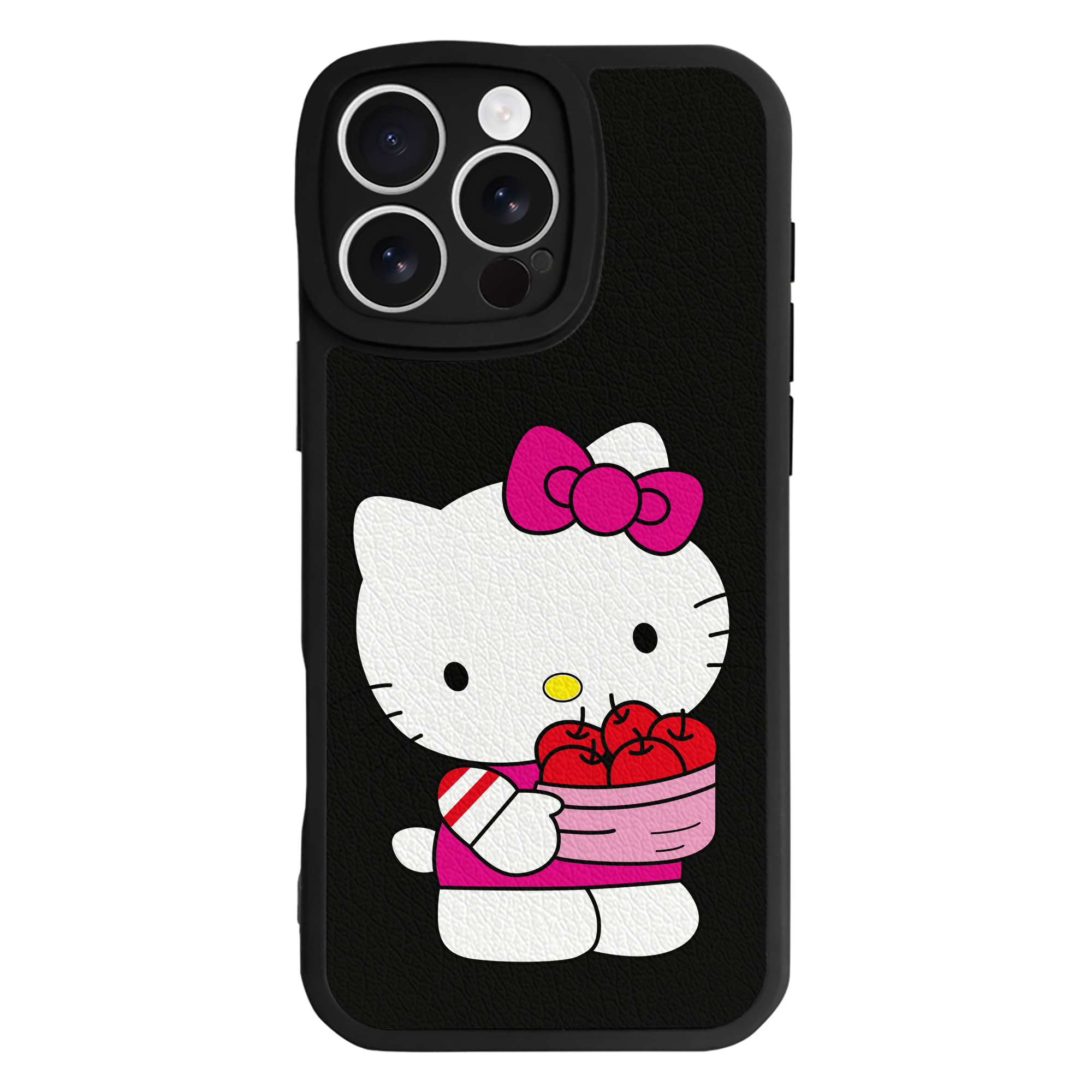 （画像用） Hello Kitty ハローキティ 【iPhone 16シリーズ対応】シリコンスマホケース（レザー調） 材質：シリコン